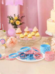 20/40 件性别揭示手环，男孩队硅胶腕带和女孩队硅胶腕带，性别揭示创意派对用品装饰 - 彩色 - 查看 6