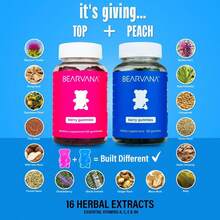 "BEARVANA You Glow Girl! Berry Bliss Gummy Pack - Self-Care Supplement Kit For Women - Mood-Boosting Herbs & Daily Nutrients - Delicious Antioxidant-Rich Formula" - 1 - View 2