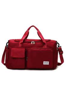1pc Women Personalized Sports Gym Bag, Multi-Function Travel Duffel Bag With Shoe Compartment & Wet Dry Pocket, Fashionable Versatile Shoulder Bag, Large Capacity Multi-Pocket Storage Bag, Luggage Strap, Embroidered Custom Name/Initial,All-Purpose,Large Capacity,Versatile,Multifunction,Colorful,Cute,Adorable,Contracted,Funny,Kawaii,Y2K,Minimalist,Commuting,Business Casual,Basics,Custom,Personalized,Unique,Customized,Ideal Gifts For Him,Ideal Gifts For Her,Her,Family,Friends,Girlfriend,For Anniversaries,For Birthdays,For Holiday/ Vacation,For Outdoors/Outings/Travel/Hiking/Stadium/Sports/Climbing,For Business/Commute/Work/Office,New Year Glamour ,Travel Organizer - Multicolor - View 27