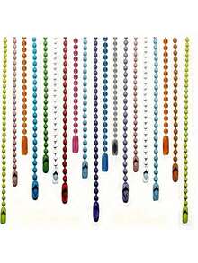 15/25/50/80/100 件可调节金属球链，4 英寸，带 2.4 毫米珠链连接器，钥匙扣标签链，适用于珠宝制作、DIY 工艺品、银/古银