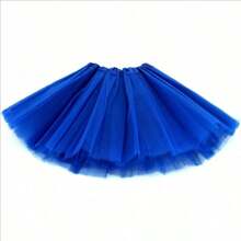 1pc Classic Elastic 3-Layer Tulle Skirt For Women, Teens, Adults , Suitable For All Seasons, 30cm Tutu Skirt, Small Waist Semi Transparent Stage Skirt, Ballet Skirt, Dance Skirt, Performance Dress, Macaron Color Fluffy Skirt,Breathable Mesh, Christmas Skirt, Half Body Skirt