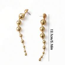 Joyas europeas y americanas para el comercio transfronterizo, pendientes de bola de metal punk de hip hop para mujeres, pendientes largos geométricos minimalistas vintage