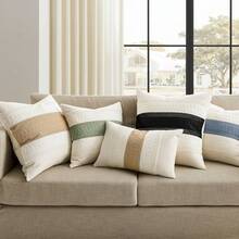 1 buah Sarung Bantal Dekoratif Lembut Warna Hijau Gaya Bohemian Farmhouse, Sarung Bantal Sofa untuk Sofa, Tempat Tidur, Ruang Tamu, Dekorasi Rumah - Biru - View 6