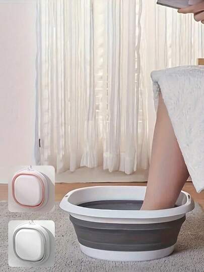 Foot Soaking Tub,Portable Pedicure Foot Spa Tub, Plastic Feet Soaking Basin ,Folding Foot Spa Pedicure Bowl ,Collapsible Tubs,Washtubs Laundry Baskets Dish Tub Space Saving Storage Containers, Portable Foldable Silicone Basin, Collapsible Washbasin, Foot Soaking Bucket, Household Calf-High Deep Bucket, Travel Portable Foot Wash Basin, Foldable Massage Foot Bath Tub,Foot Care Tools,Home Essentionals