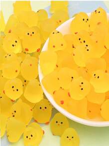 5/10/20/50pcs Cartoon Cute Glow-In-The-Dark Chick Decorative Figurines For DIY, Crane Game, Desk, Car