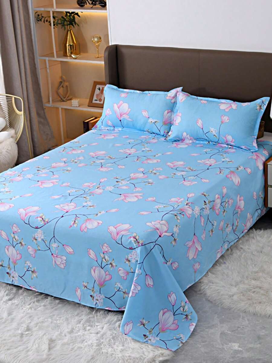 3pcs Set Active Print Soft Fabric Bedding Set, Including Pillowcase