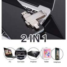 1/ 2pcs 512GB Type-C Flash Drive 2-In-1 USB & USB-C High-Speed Memory Stick, Zinc Alloy 360° Rotation Portable Thumb Drive For Android Phones, , PC, Tablets, Portable Storage | Modern Thumb Drive | Highspeed Performance - 1 CÁI - Xem 5