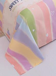 1pc Bedsheet, Skin-Friendly Soft And Comfortable Mattress Protector, Valentine's Day Gift Bedsheet, Cartoon Love Geometry Pattern Bedsheet For Kids, Heart Shape Bedding Set, Home Decor, Fits Twin, Queen, King Size Bed, Mother's Day Bedding Gift, Machine Washable