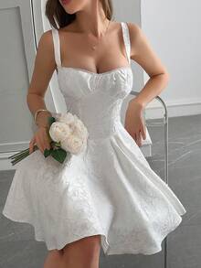 Look Polly 女装高端、可爱、端庄、性感、少女风格、仿古风格、老钱风格、节日派对、毕业生日宴会、半正式吊带蝴蝶结连衣裙、短裙、学院风、田园风、细肩带、吊带褶皱、性感收腰迷你连衣裙