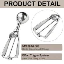 Cookie Scoop Set Cookie Scoops For Baking Set Of 3 Cookie Dough Scoops Silver Include Large Medium Small For Cookies Ice Cream Muffin Cupcakes Truffles Mashed Potatoes - 銀色 - 查看 4
