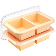 Er Ice Cube Tray 2 Cup X 2 Portions Big Silicone Freezing Mold With Lid For SoupMeal Prep Food Leftovers Freezer Storage Container 2Pack