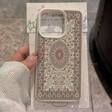 1pc Vintage Floral Pattern TPU Phone Case Compatible With Apple/ Phones, International Version,  Not The Domestic Version - White - View 2