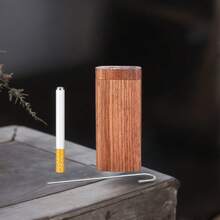 1 pieza Pipa de tabaco de madera con tarro de tabaco de nogal, que incluye herramienta de limpieza de metal y caja de tabaco de madera