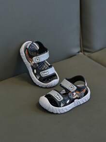 2025夏季新款防滑透气时尚酷炫恐龙沙滩户外度假儿童运动凉鞋 - 灰色 - 查看 1