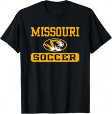 Missouri Tigers Soccer Officially Licensed Lightweight Cotton T-Shirt - 黑色 - 查看 1