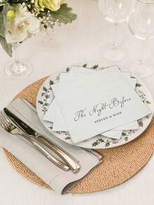 20-500pcs Custom Wedding Napkins, 3-Ply Personalized Cocktail Napkins For Birthday, Engagement, Anniversary, Hen Night, Bachelorette, Baby Shower, Bridal Shower, Suitable For Couple, Lovers, Disposable Beverage/Dessert Napkins For Wedding Table Decorations, Christmas Decor - Multicolor - View 2