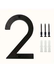 Números de dirección modernos en 3D, negros e impermeables - Placas de puerta exteriores de fácil instalación para el hogar, el garaje y el buzón, de 8" | Plástico resistente, resistente a la intemperie, fácil instalación, decoración moderna del hogar, señalización resistente a la intemperie | Placas de dirección modernas | Números resistentes a la intemperie, decoración de pared exterior