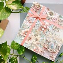 24 Stücke Perlweiß Stickerei Ästhetische Sammelalbum Papiere Wunderlandmuster einseitig bedruckt Sammelalbum Decoupage Papierblock für DIY Handwerke Journaling Sammelalbum Zubehör Geschenkverpackung Album Kunst Dekorative Bastelpapiere 6x6 Inch