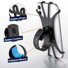1 pièce Support de smartphone en silicone pour vélo à installation rapide à 1%, type rotatif à 360°, support anti-chute, accessoire multifonctionnel de navigation extérieure pour vélo, VTT, chariot de courses, véhicule électrique, moto, etc.