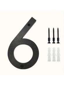 Números de dirección modernos en 3D, negros e impermeables - Placas de puerta exteriores de fácil instalación para el hogar, el garaje y el buzón, de 8" | Plástico resistente, resistente a la intemperie, fácil instalación, decoración moderna del hogar, señalización resistente a la intemperie | Placas de dirección modernas | Números resistentes a la intemperie, decoración de pared exterior