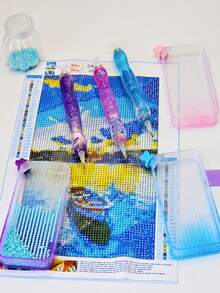 DIY New Gradient Two-Color Diamond Painting Dot Diamond Kit - Multi-Bit Diamond Painting Accessories With Tray 12 Clay, 5D Diamond Painting Tools DIY Craft (Gradual Color) - 彩色 - 查看 5