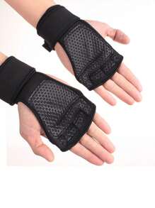 1 Paar unisex fingerlose Gewichtheberschuhe mit Klettverschluss für Fitness-Training im Gym