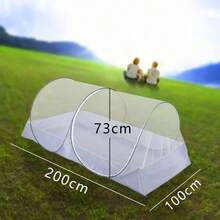 Entrega local - Tienda de campaña plegable Mengersi con mosquitera, dosel para cama de camping, mosquitera para viajes, dormitorio y uso al aire libre, tamaño individual (gris) - por defecto - Ver 5