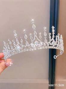 1pc Fashionable & Elegant Alloy Princess Crown, Suitable For Women Wedding Party Performance Hair Accessories
