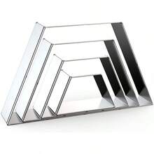 Pizza Slice Cookie Cutter Set Large - 5 Inch, 4 Inch, 3 Inch, 2 Inch - Geometric One-Eighth Circle Candy Corn Geometric Cookie Cutters Shapes Molds - Stainless Steel - Trapezoid - View 1