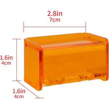 Toothbrush Holder Wall Mounted With Cover For Bathroom, 2 Slots Toothbrush Storage Organizer For Shower, Self Adhesive Toothbrush Hanger Rack For Dorm, Cabinet (White) - 橘色 - 查看 2