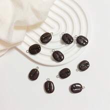10pcs/20pcs Artificial Coffee Bean Shaped Beads Suitable For DIY Jewelry Making Pendants, Earrings, Necklaces, Bracelets, Keychains, Bag Charms, Resin Crafts - Multicolor - View 7