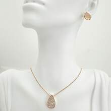 Necklace Kit + Earrings And Women's Jewelry Studded With Zirconia In 18k Gold And 925 Silver Plated - Vàng - Xem 2