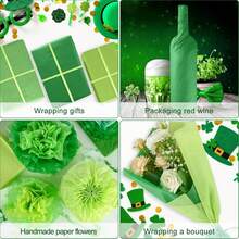 30 Sheets Assorted Green Tissue Paper Set Gift Wrap Paper Tissue Art Paper 3 Colors For Saint Patrick's Day DIY Arts And Crafts Birthday Easter Wedding Holiday Party Decoration - Multicolor - View 8