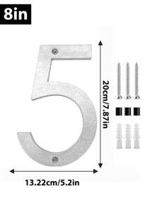 Números de dirección modernos en 3D, negros e impermeables - Placas de puerta exteriores de fácil instalación para el hogar, el garaje y el buzón, de 8" | Plástico resistente, resistente a la intemperie, fácil instalación, decoración moderna del hogar, señalización resistente a la intemperie | Placas de dirección modernas | Números resistentes a la intemperie, decoración de pared exterior