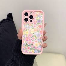 A Lightweight Shockproof Phone Case Gift With Pink Flower Patterns Suitable For Phone 16 Pro Max 15 Plus 14 13 12 11 XR XS - 粉色 - 查看 1