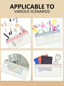 Assorted Zipper Wallets, Cash Envelopes, Money Pouches, Transparent Bank Deposit Bags, Bank Bags, Cash Bags, Coin Collector Pouches, Transparent Zipper Pencil Cases, Cosmetic Storage Bags - For Storing Cash, School Supplies, Cosmetics, And Travel Items (Random Zipper Styles) - Multicolor - View 5