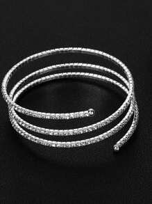 1pc Simple Flexible Rhinestone Leg Foot Chain Anklet For Women, Elegant Vintage Layered Foot Jewelry Can Be Wrapped And Styled Freely, Suitable For Daily Wear And Summber Beach Holidays Gift