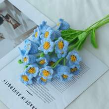 1/3/6pcs Handmade Crochet Lily Of The Valley Flowers, Artificial Flowers. DIY Crochet Flower Bouquet As Gift For Her, Friends, Family, Teachers, Lovers, Home Decor, Wedding, Birthday, Party Decoration. Suitable For Spring/Summer Decor, Ramadan, Easter, Graduation, Back To School, Valentine's Day, New Year And Other Holiday Creative Gifts - Blue - View 8