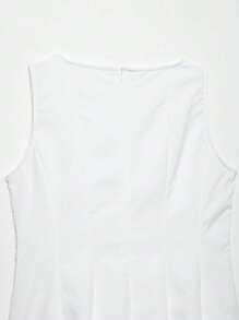 Vestito corto con balze senza maniche, stile swing, per donna primavera, marchio DEEKA