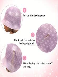 Set de 6 piezas: Gorro de silicona profesional para hacer mechas, gorro reutilizable para teñir el cabello con un set de 4 pinceles para el tinte y 1 aguja para peluquerías y salones de belleza, tanto para mujeres como para hombres (blanco/rosa/azul). Incluye gorro de tinte de silicona con gancho, peine para el color, tazón para mezclar y pinceles para el tinte, gorro de tinte de cabello DIY, gorro de tinte de cabello reutilizable, gorro de silicona para mechas de cabello. - Multicolor - Ver 8