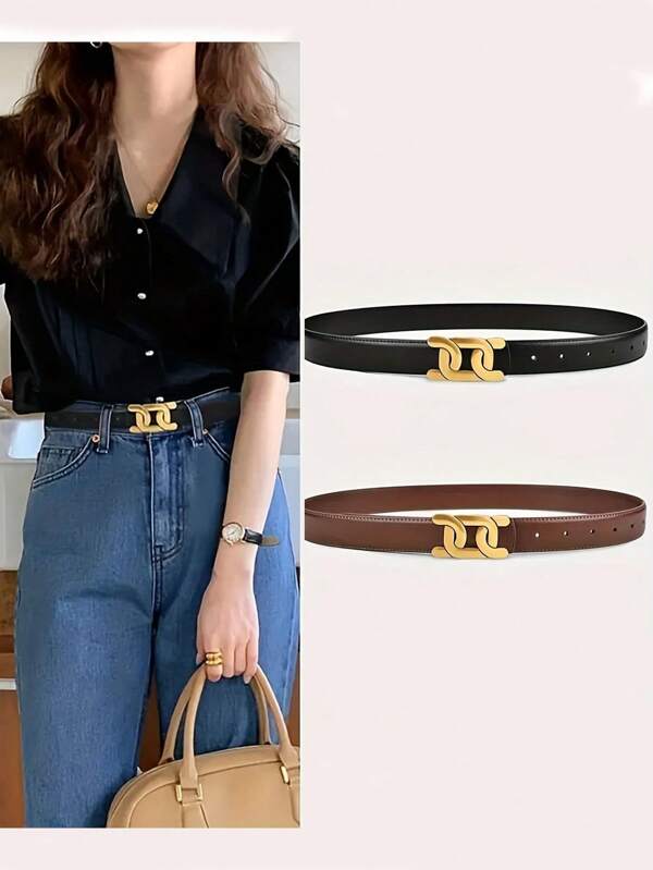 Cinturón vintage - Hebilla de aleación, múltiples longitudes, elegante para vaqueros, atuendos casuales y uso diario
