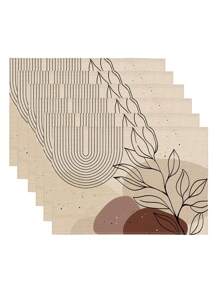 1/2/4/6/8pcs Digital Print Placemats, Bohemian Pattern Printed Placemats For Dining Table Decor, Suitable For Daily Use, Holidays, Parties, Birthdays, Weddings, Dinners, Kitchen, Dining Room, And Home Textile Decoration