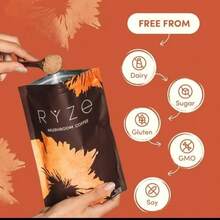 RY-ZE Organic Mushroom Coffee (30 Servings) | 6 Adaptogens + MCT Oil, Lion's Mane For Focus – USA Instant – Fuel Energy, Support Digestion & Immunity! - 1 CÁI - Xem 4