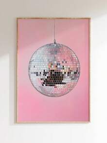 1幅装裱帆布墙画、海报、墙面装饰画 - 复古迪斯科球帆布艺术印刷品，适合现代简约风格的客厅、卧室、家庭办公室、宿舍装饰 | 时尚学院风墙画 - 彩色 - 查看 9