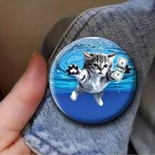 1 pieza Broche de alfileres de seguridad con diseño gráfico de 4,4 cm/1,73 pulg., Broche adecuado para colocar en ropa, bolsos, mochilas, regalo para familiares y amigos