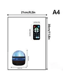 1pc USB-Powered Water Ripple Night Light – Multi-Color LED Star Light With Blue Lighting Effect, Perfect For Bedroom & Living Room Decor, Romantic Atmosphere Creator For Christmas, Valentine'S Day, Weddings, And Birthdays, Bedroom Night Light | Water Ripple Effect | Decorative Lamp, LED Lights For Bedroom - màu đen - Xem 7