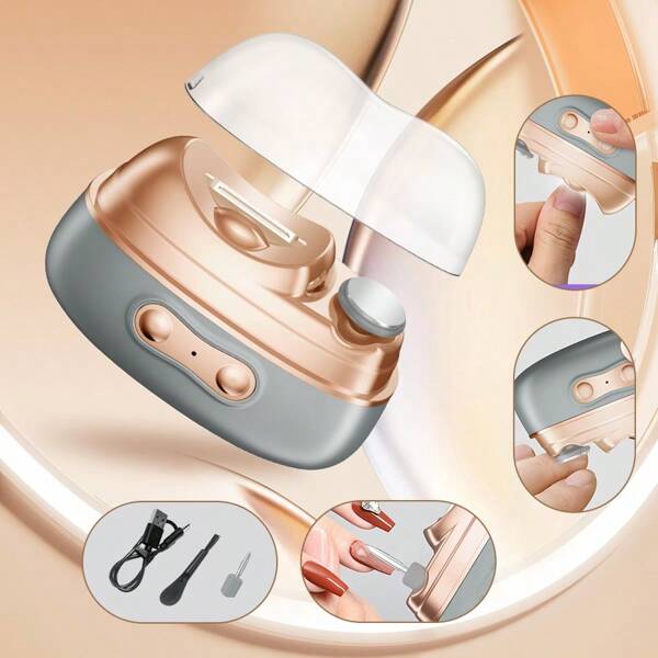 Electric Nail Clipper Automatic For All Ages 3-In-1 Electric Polishing Nail Trimmer With Chips Collector Rechargeable Nail Cutting And Grinding Nail Drill File With LED Flashlight Nail Trimmer Back Storage Design Perfect Gift For Women And Men Fingernail Grinder Cutter Father's Day Gift For Him, Dad Gifts 2025, Best Men's Grooming Kit Nail Care Gift For Your Loves