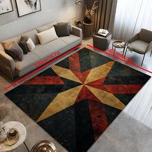 1pc Colorful Retro Geometric Square Pattern Rug,Modern Patchwork Design Soft Non-Slip Area Carpet,Suitable For Outdoor,Entryway,Living Room,Bedroom,Laundry Room,Bathroom,Game Room,Machine Washable Decorative Mat,Home Decor For Gifts Birthday Graduation - Multicolor - View 11