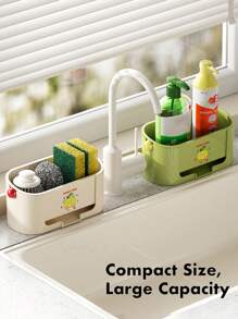 1pc Kitchen Sink Side Drying Rack – Angled Drainage Design Directs Water Into Sink, Large Capacity Storage For Sponges, Brushes & Soap Bottles. 1pc Kitchen Sink Side Drying Rack – Angled Drainage Design Directs Water Into Sink, Large Capacity Storage For Sponges, Brushes & Soap Bottles. Kitchen Organiser