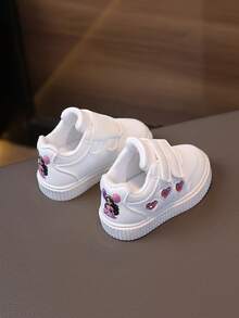 1 Pair Kids' Casual Simple Sports Shoes, Soft Bottom Comfortable Toddler Walking Shoes, Infant White Sneakers - White - View 1